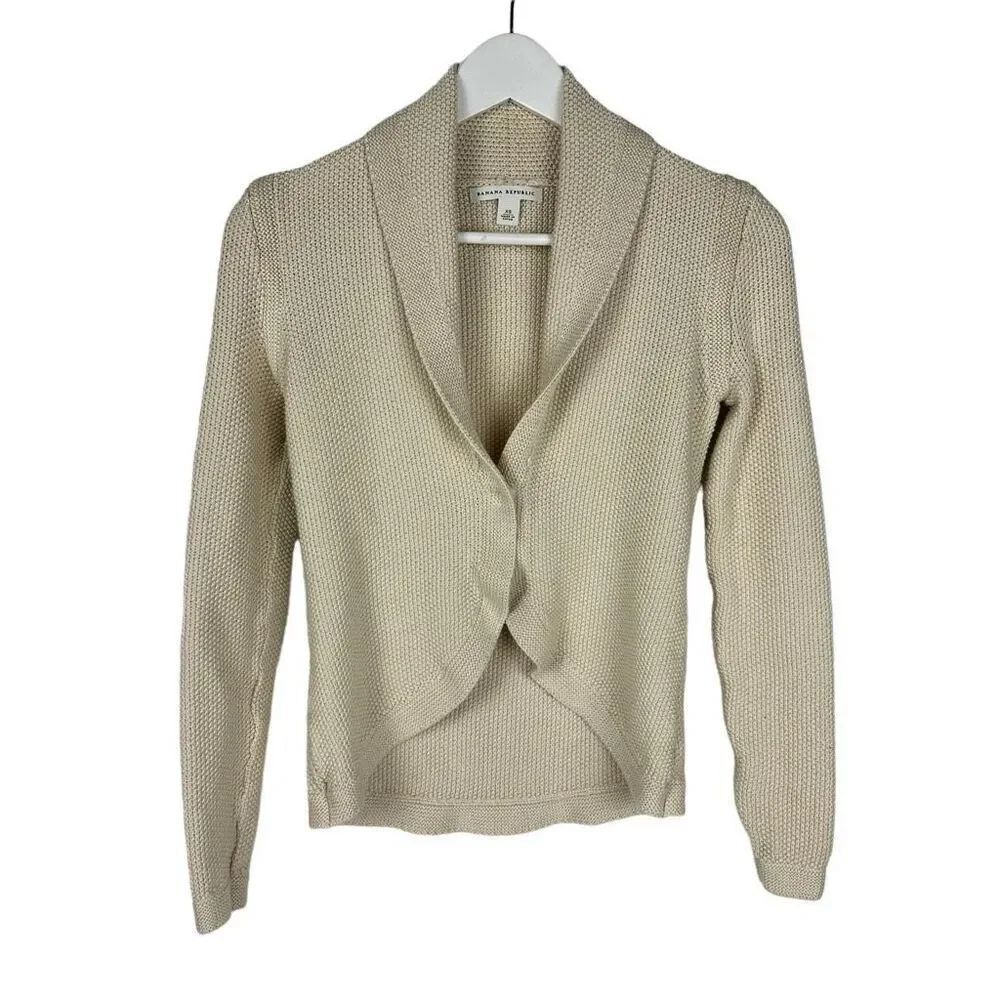 Banana Republic Snap Front Cream Sweater size XS